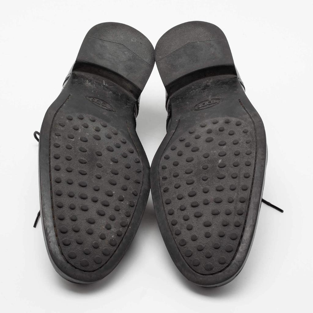 Tod's Black Brogue Leather Lace Up Derby Size 44.5商品第6张图片规格展示