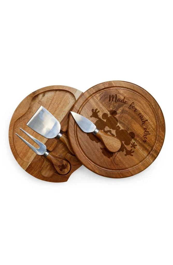 商品Toscana a Picnic Time Brand|TOSCANA Mickey & Minnie Mouse - Acacia Brie Cheese Cutting Board & Tools Set,价格¥325,第2张图片详细描述