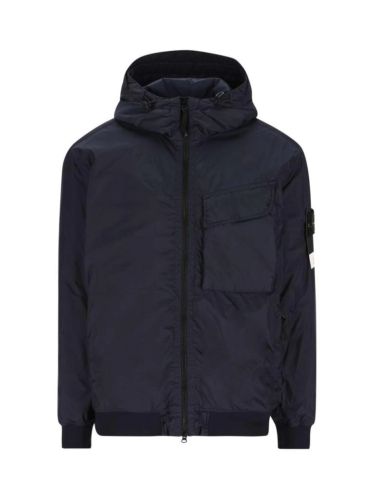 商品Stone Island|Stone Island Logo Patch Zip-Up Padded Jacket,价格¥5580,第1张图片