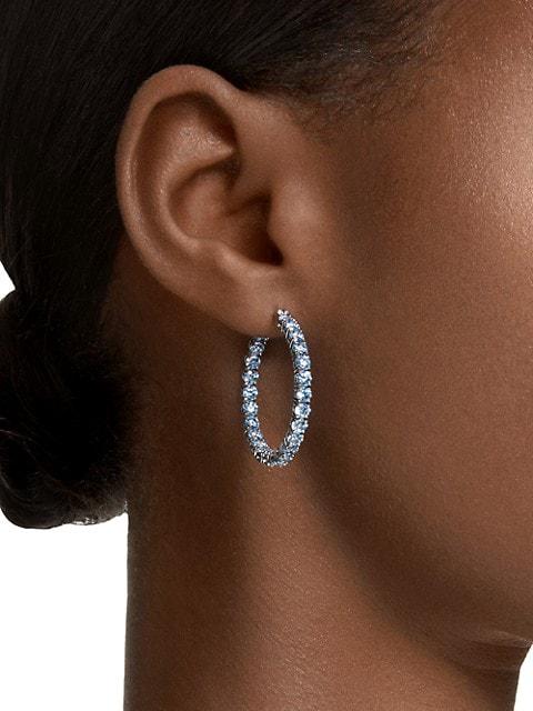 Matrix Rhodium-Plated & Crystal Inside-Out Hoop Earrings商品第5张图片规格展示