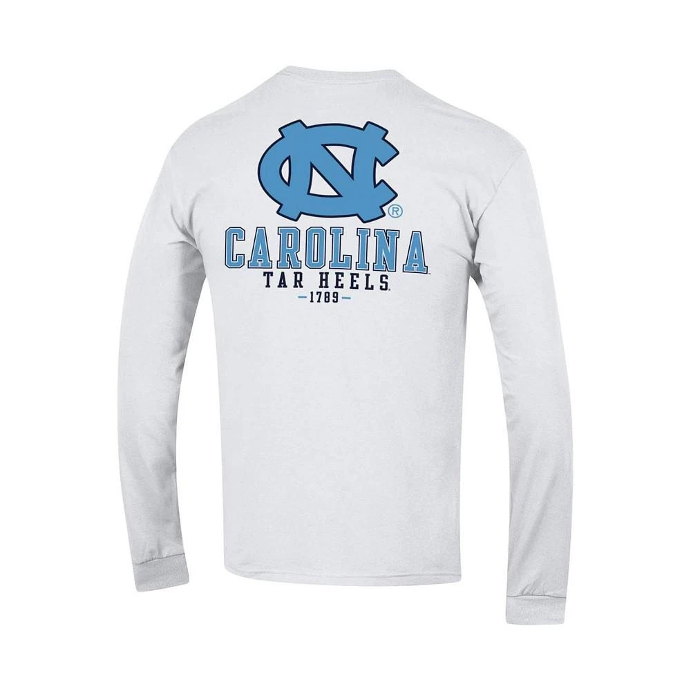 商品CHAMPION|Men's White North Carolina Tar Heels Team Stack Long Sleeve T-shirt,价格¥295,第2张图片详细描述