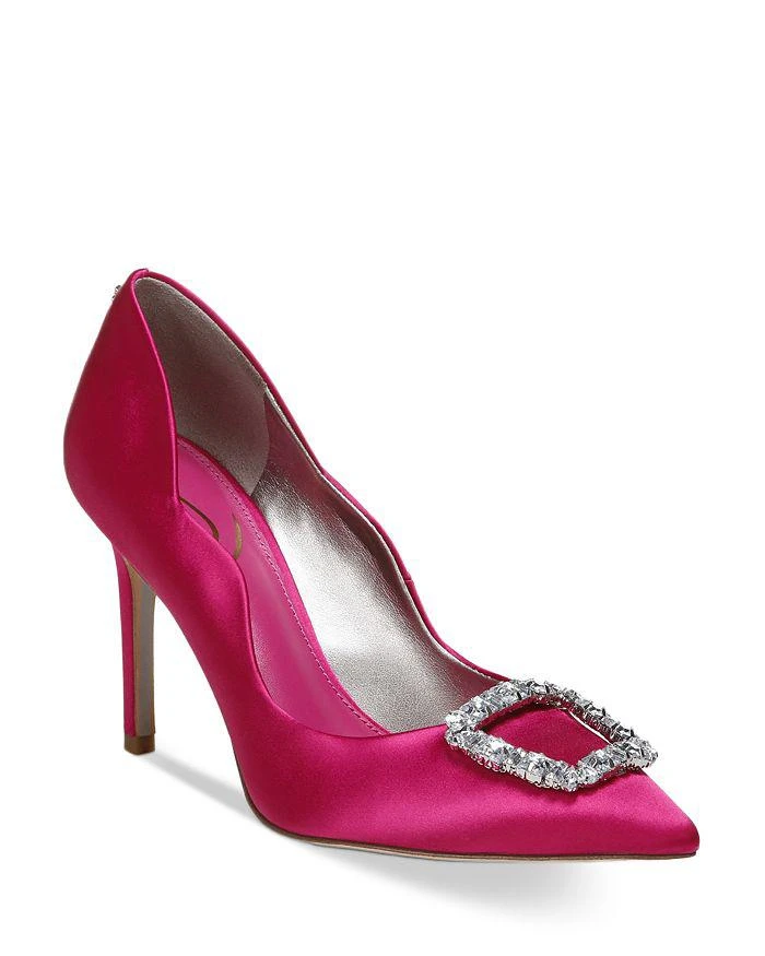 商品Sam Edelman|Women's Harriett Scalloped Satin Embellished Pumps,价格¥715,第1张图片