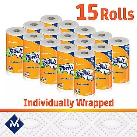 商品Member's Mark|Member's Mark Super Premium 2-Ply Select & Tear Paper Towels (150 sheets/roll, 15 rolls),价格¥145,第4张图片详细描述