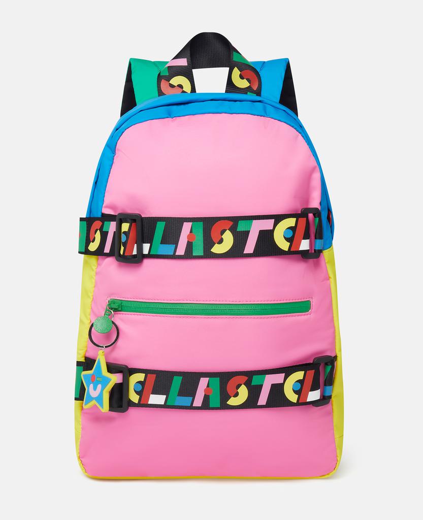 Stella McCartney - Colourblock Logo Strap Backpack, Woman, Multicolour商品第1张图片规格展示