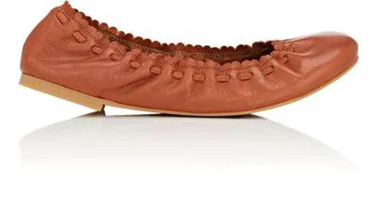 商品See by Chloé|Scalloped-Detail Leather Flats,价格¥856,第1张图片