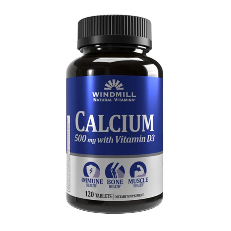 商品Windmill Vitamins|Windmill Calcium 500mg with Vitamin D3 Tablets, 120 Ea,价格¥44,第1张图片
