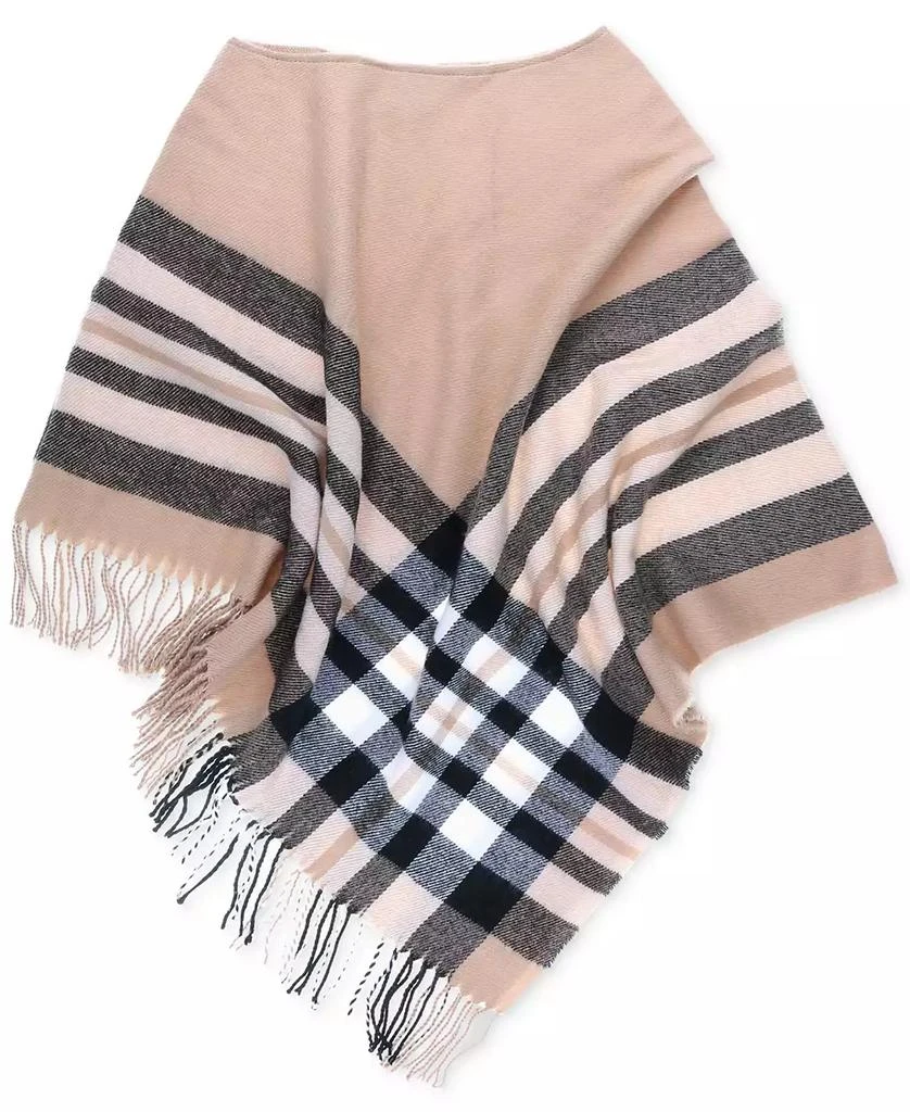 商品Fraas|Women's Plaid Brushed Poncho Sweater, Created for Macy's,价格¥279,第3张图片详细描述