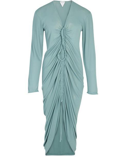 商品Bottega Veneta|光泽人造丝中长款连衣裙,价格¥19292,第1张图片