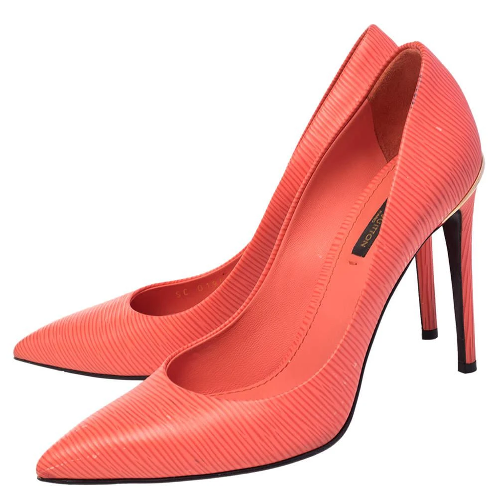 商品[二手商品] Louis Vuitton|Louis Vuitton Orange Epi Leather Eyeline Pointed Toe Pumps Size 38.5,价格¥1078,第4张图片详细描述