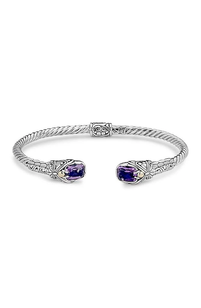 商品SAMUEL B.|Sterling Silver & 18K Gold Amethyst Dragonfly Motif Hinged Bangle Bracelet,价格¥1236,第1张图片
