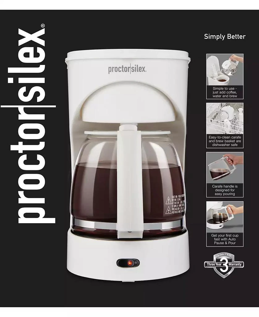商品Proctor Silex|12-Cup Coffee Maker, Compatible with Smart Plugs,价格¥200,第3张图片详细描述