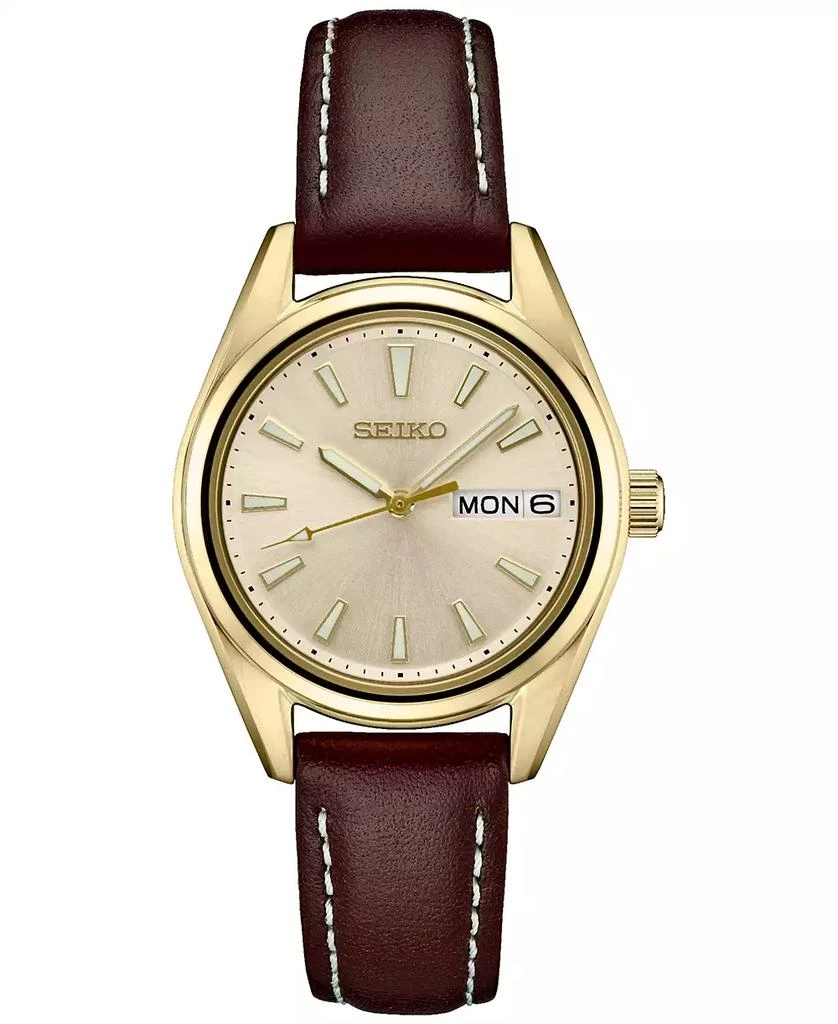 商品Seiko|女士 棕色皮革表带手表 30毫米,价格¥1845,第1张图片