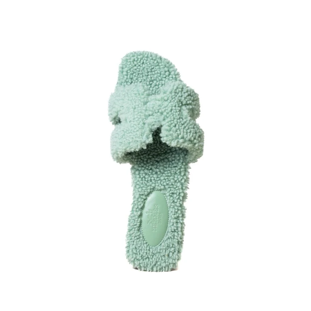 商品Hermes|Hermes Oran Teddy Sandals Vert D’Eau,价格¥7363,第4张图片详细描述
