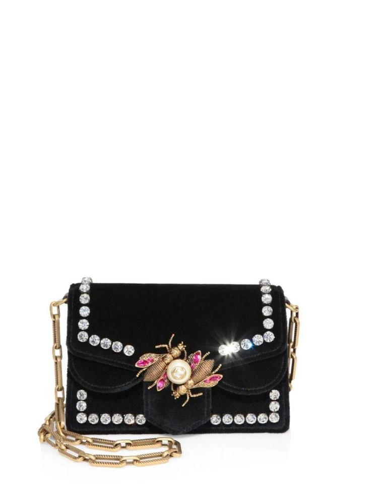 商品Gucci|Broadway Embellished Velvet Chain Shoulder Bag,价格¥22332,第1张图片