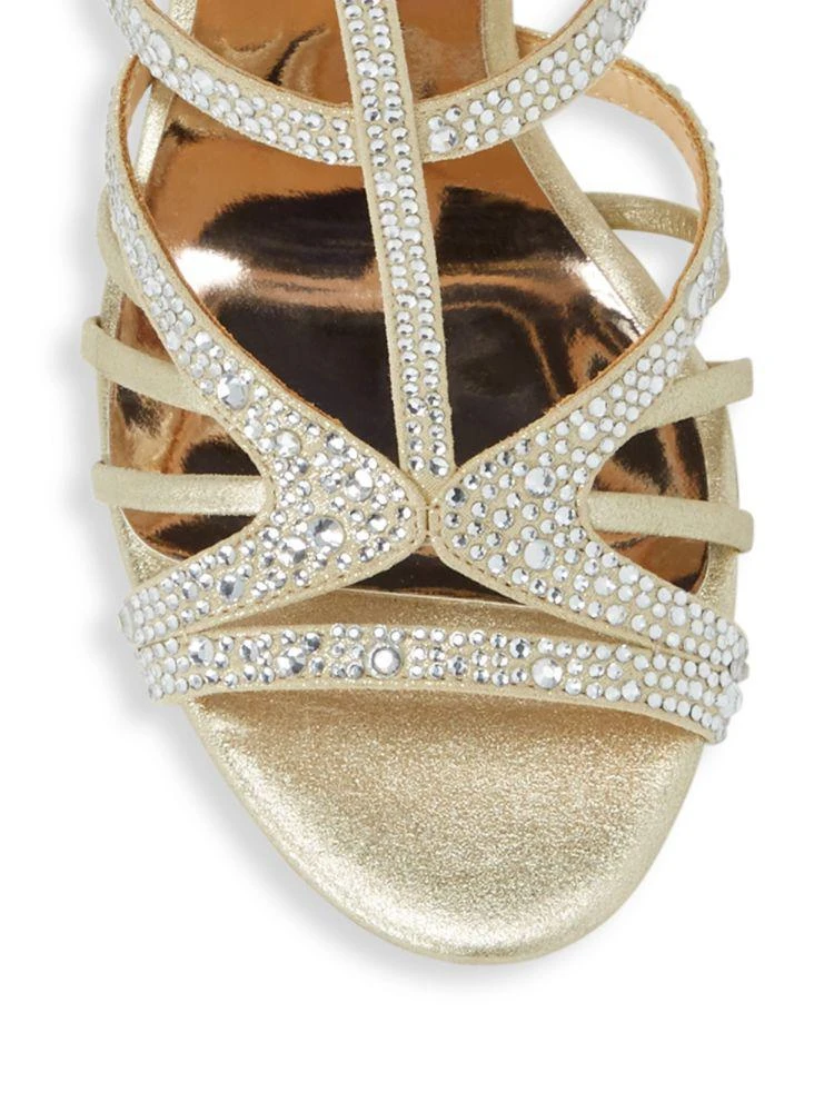 商品Badgley Mischka|Hewitt Embellished Leather T-Strap Sandals,价格¥789,第3张图片详细描述