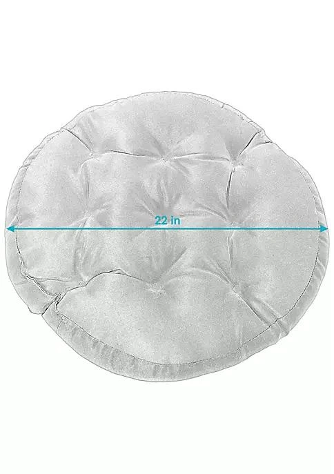 商品belk|Decor Sunnydaze Polyester Large Round Floor Cushion   Set Of 2   Gray Damask,价格¥607,第5张图片详细描述