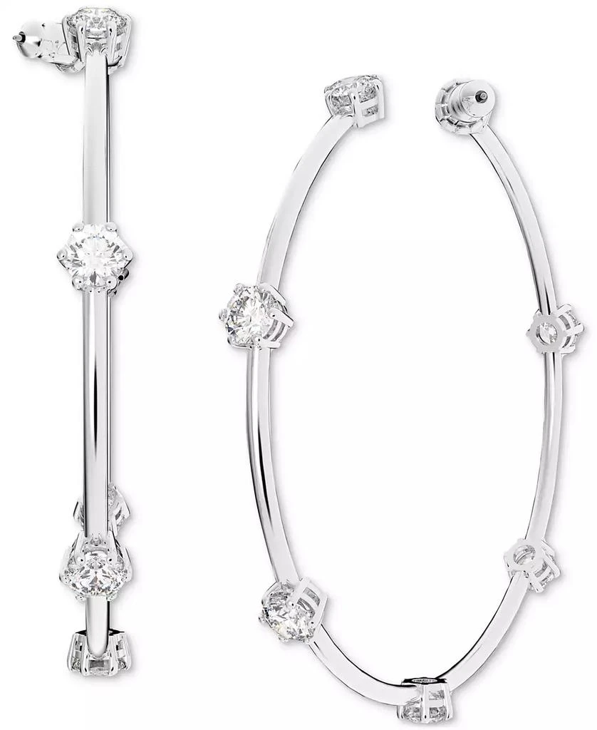 商品Swarovski|Silver-Tone Constella Crystal Large Hoop Earrings, 2.5",价格¥1260,第3张图片详细描述