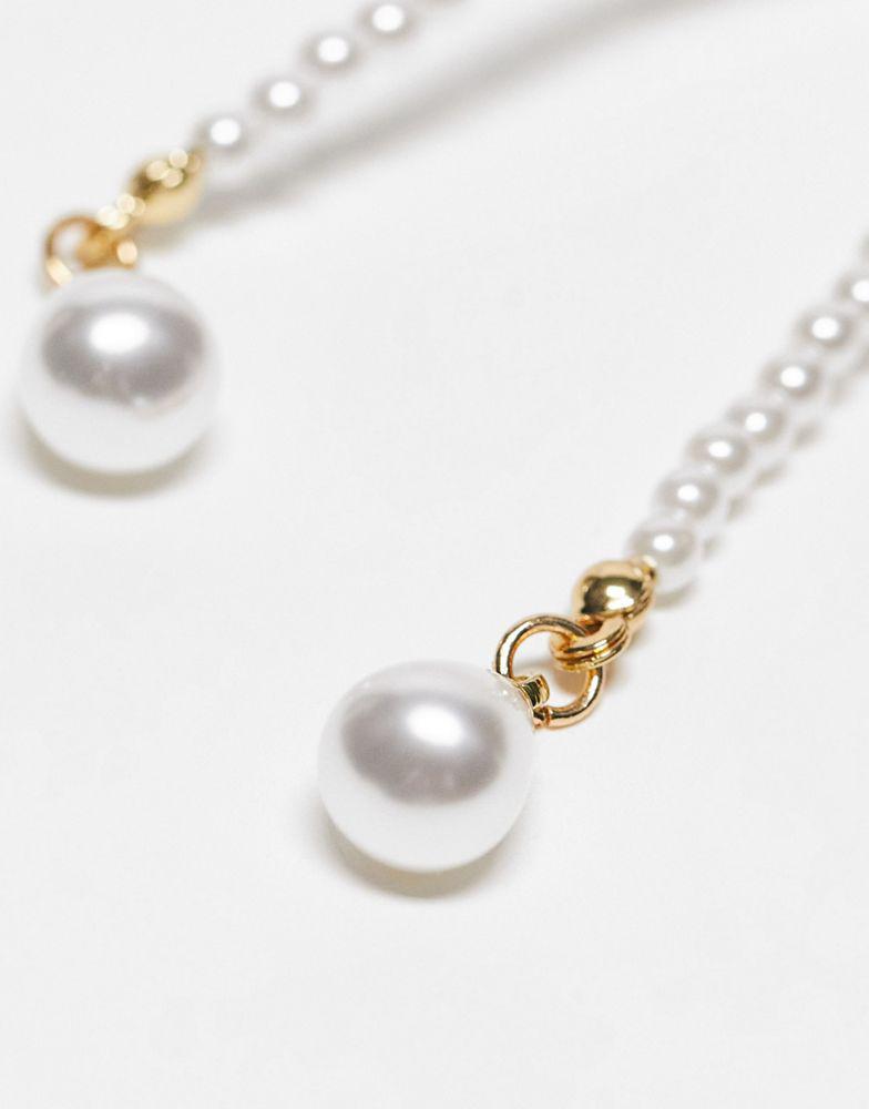 商品Reclaimed Vintage|Reclaimed Vintage skinny pearl bow necklace,价格¥83,第5张图片详细描述