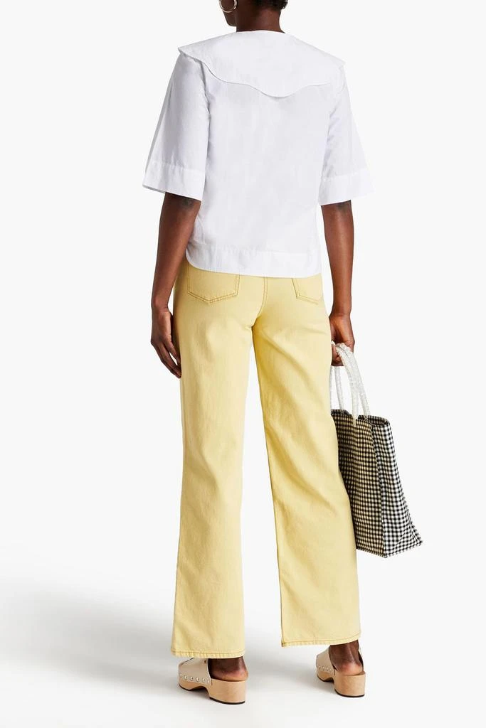 商品Ganni|Scalloped cotton-poplin shirt,价格¥569,第3张图片详细描述