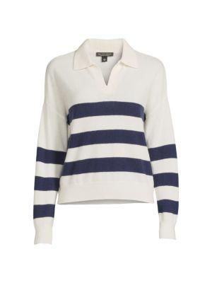 商品Saks Fifth Avenue|Johnny Collar Striped Cashmere Polo,价格¥682,第3张图片详细描述