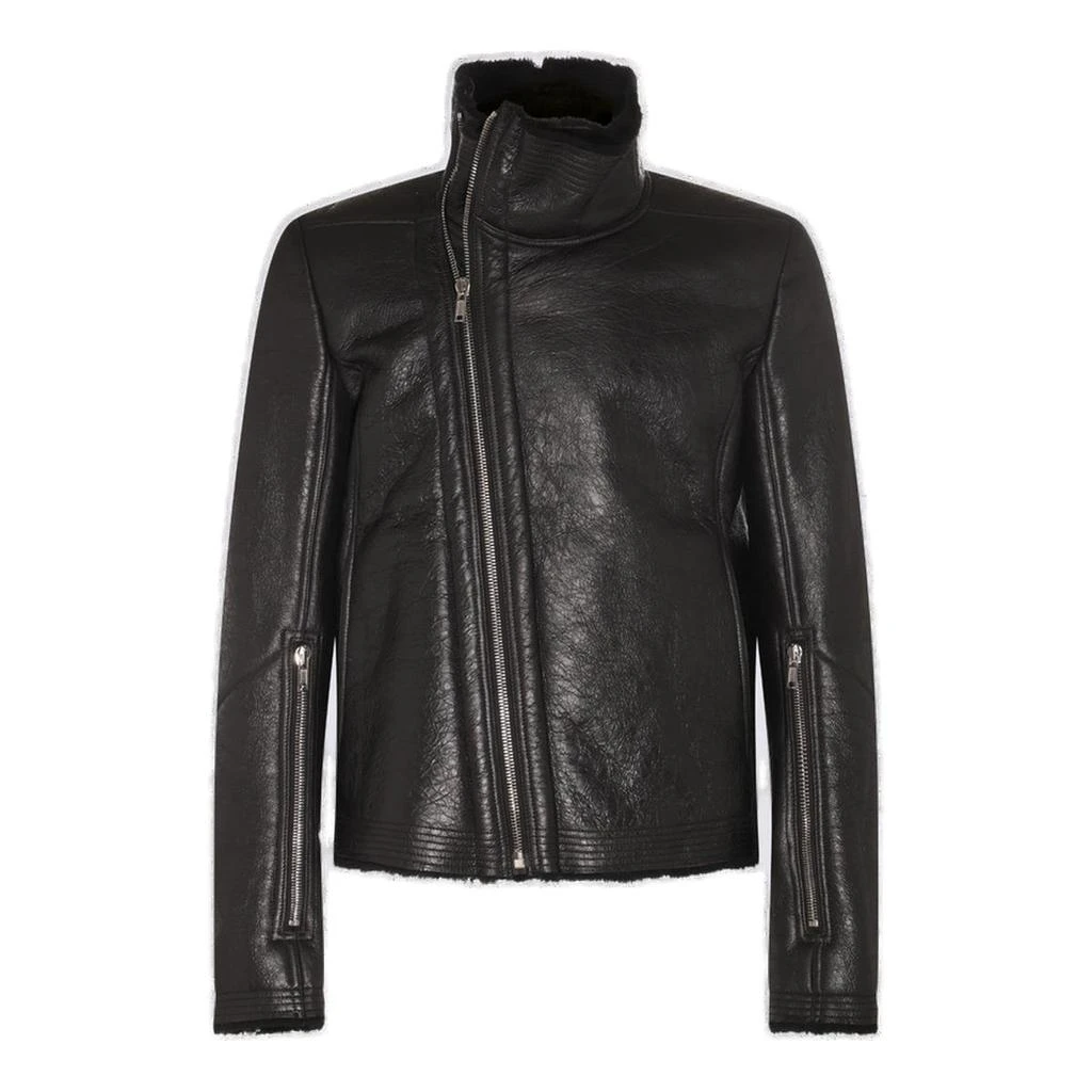 商品Rick Owens|Rick Owens Bauhaus Zip Detailed Leather Jacket,价格¥23476,第1张图片