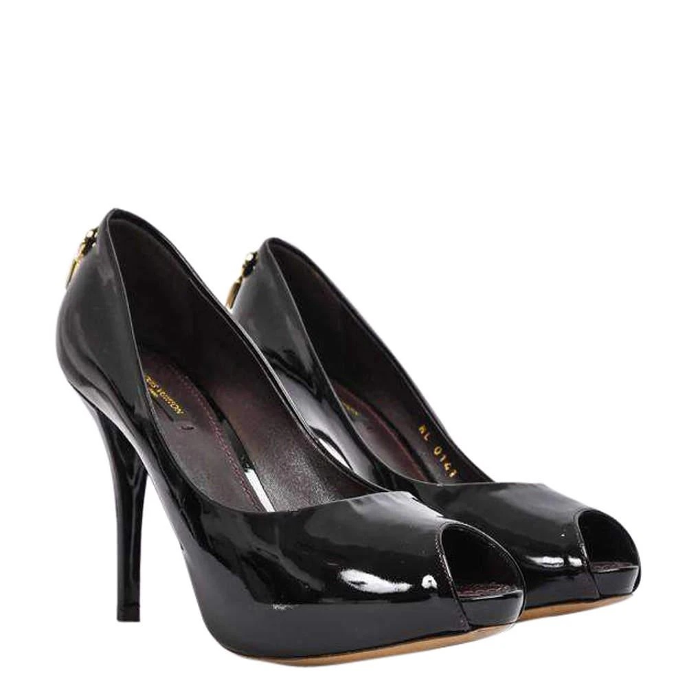 商品[二手商品] Louis Vuitton|Louis Vuitton Black Patent Leather Oh Really! Peep Toe Platform Pumps Size 38,价格¥4358,第4张图片详细描述