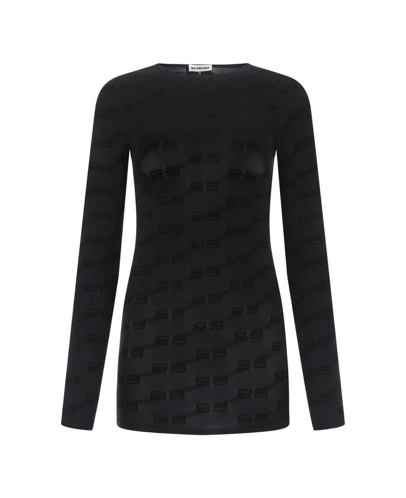 商品Balenciaga|Allover Logo Long-sleeved Top,价格¥4536,第1张图片