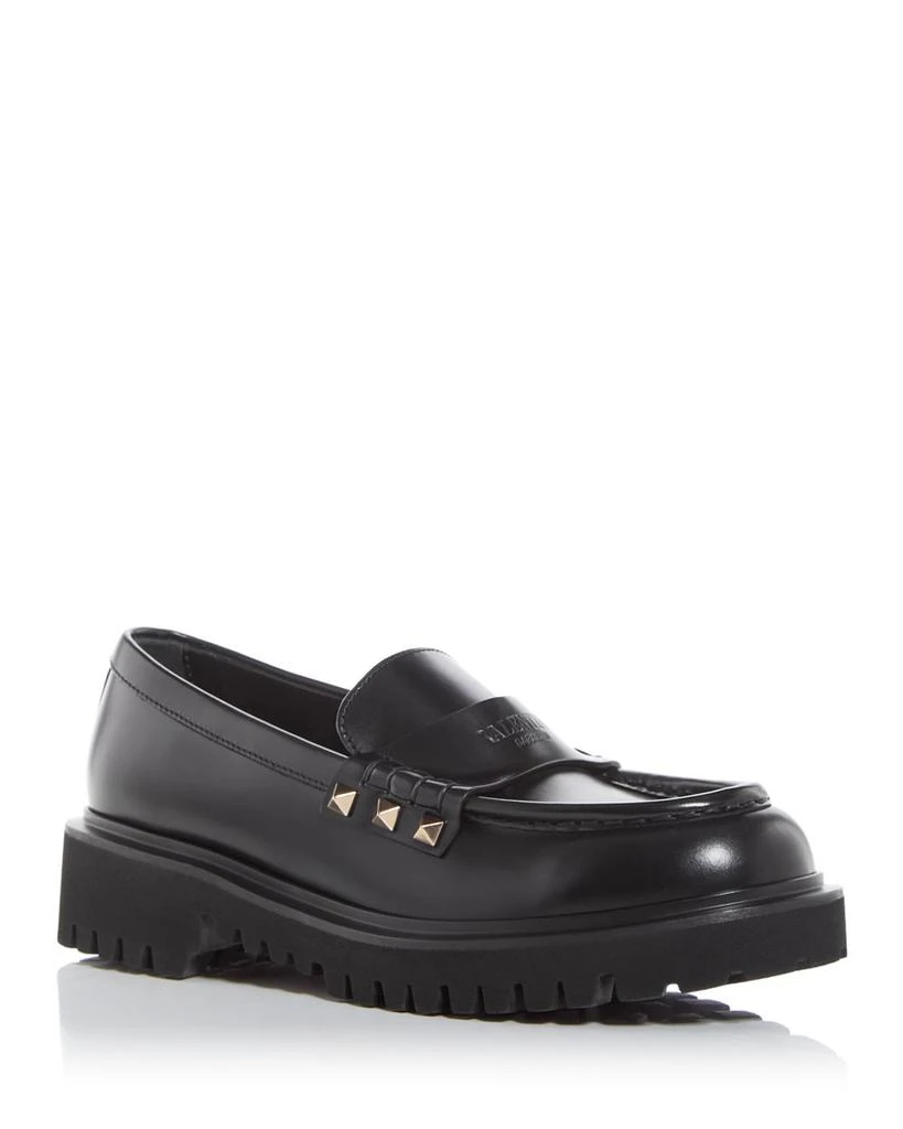 商品Valentino|Women's Rockstud Lug Sole Loafers,价格¥7330,第1张图片