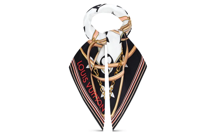 商品[国内直发] Louis Vuitton|Ultimate Monogram 波西米亚风 方巾 丝巾 女款 黑白色,价格¥4830,第4张图片详细描述