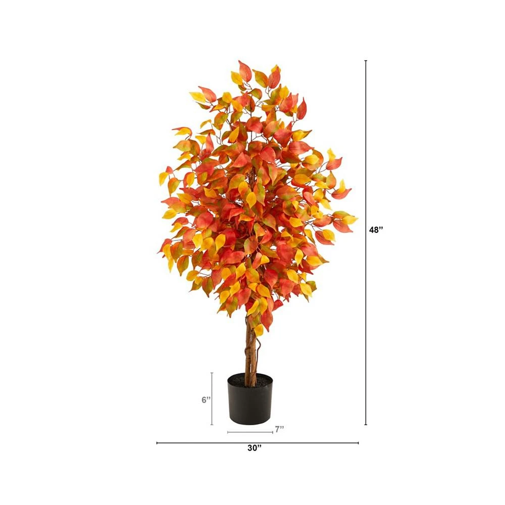 商品NEARLY NATURAL|Autumn Ficus Artificial Fall Tree, 4',价格¥768,第2张图片详细描述