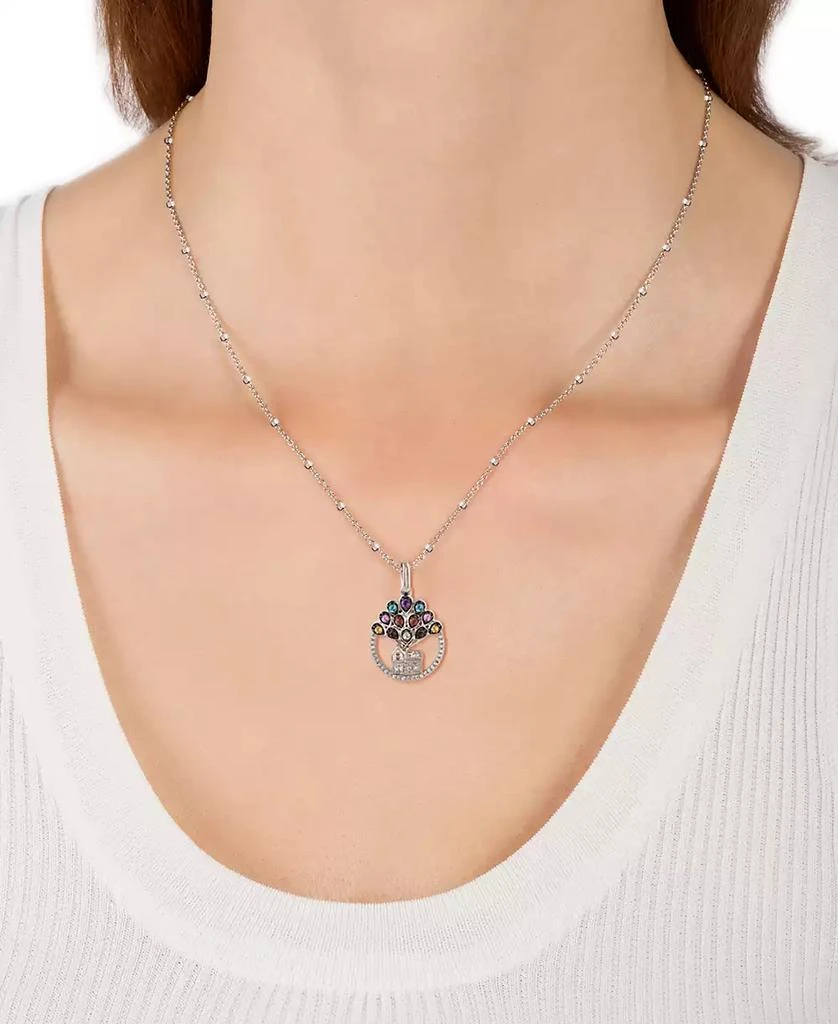 商品Wonder Fine Jewelry|Disney Multi Gemstone (1/5 ct. t.w.) & Diamond (1/20 ct. t.w.) Up House 18" Pendant Necklace in Sterling Silver,价格¥996,第2张图片详细描述