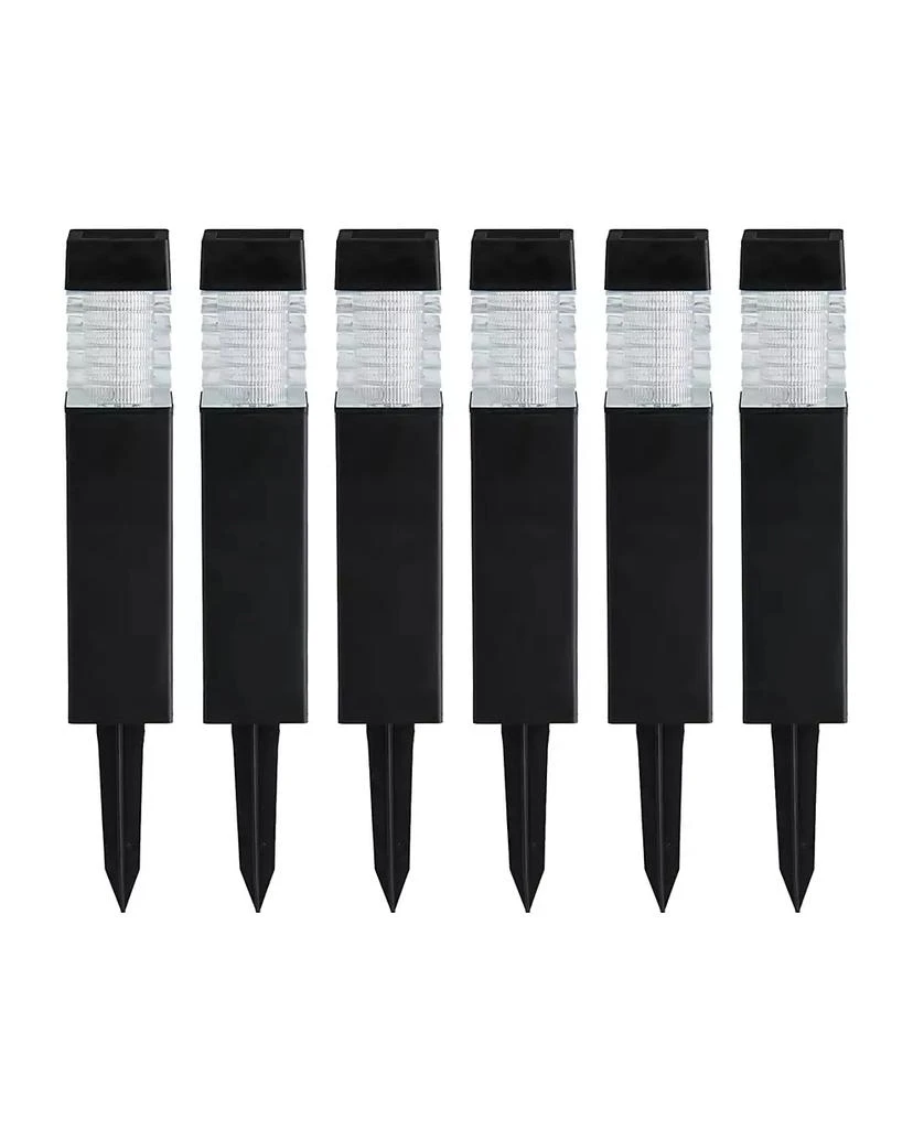 15.25" H Set of 6 Solar Powered Transparent Texture Lens Pathway Stake Light 商品