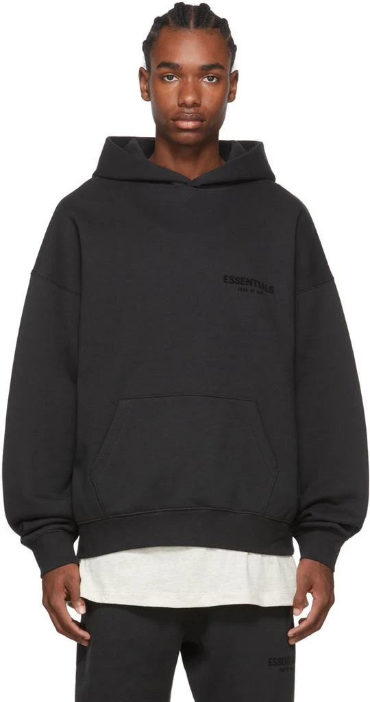 商品Essentials|黑色棉质连帽衫卫衣,价格¥738,第1张图片