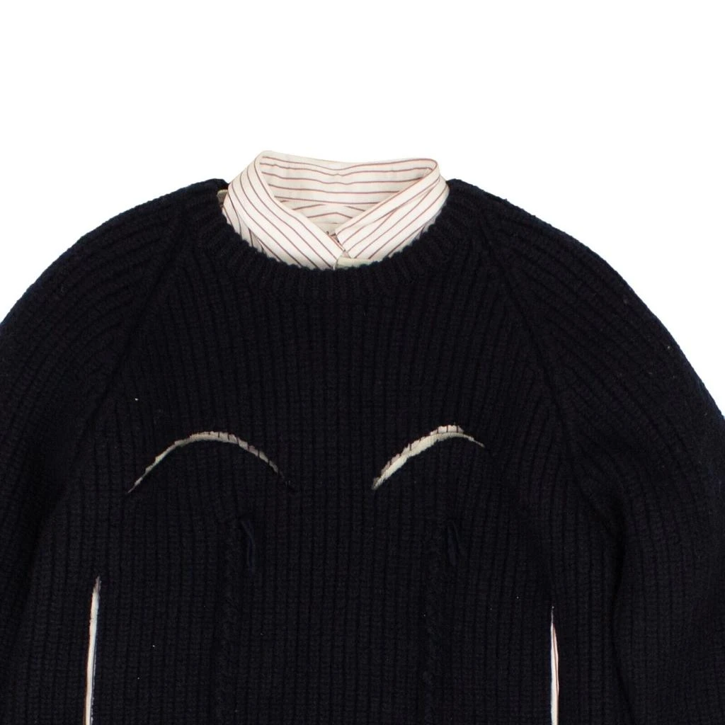 商品MAISON MARGIELA|Navy Cotton Shirt Underlay Sweater,价格¥8715,第2张图片详细描述