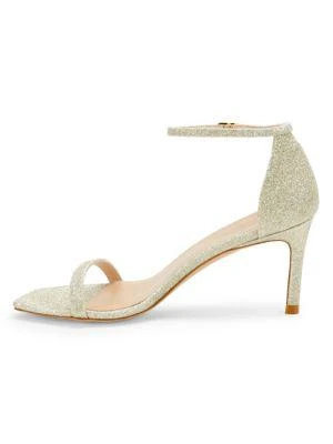 商品Stuart Weitzman|Amelina Glitter Ankle-Strap Sandals,价格¥435,第4张图片详细描述