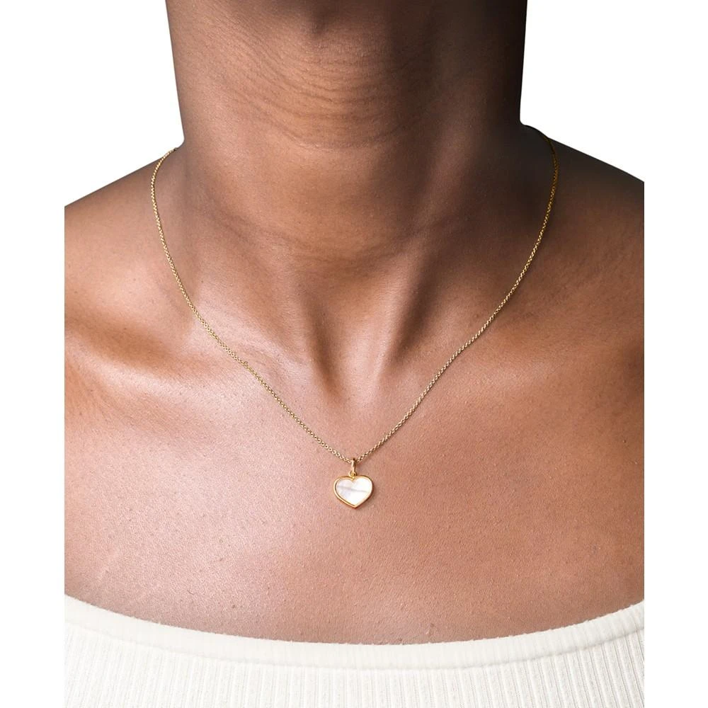 商品Macy's|Mother of Pearl Heart Pendant Necklace in 14k Gold-Plated Sterling Silver, 16" + 2" extender,价格¥2071,第2张图片详细描述