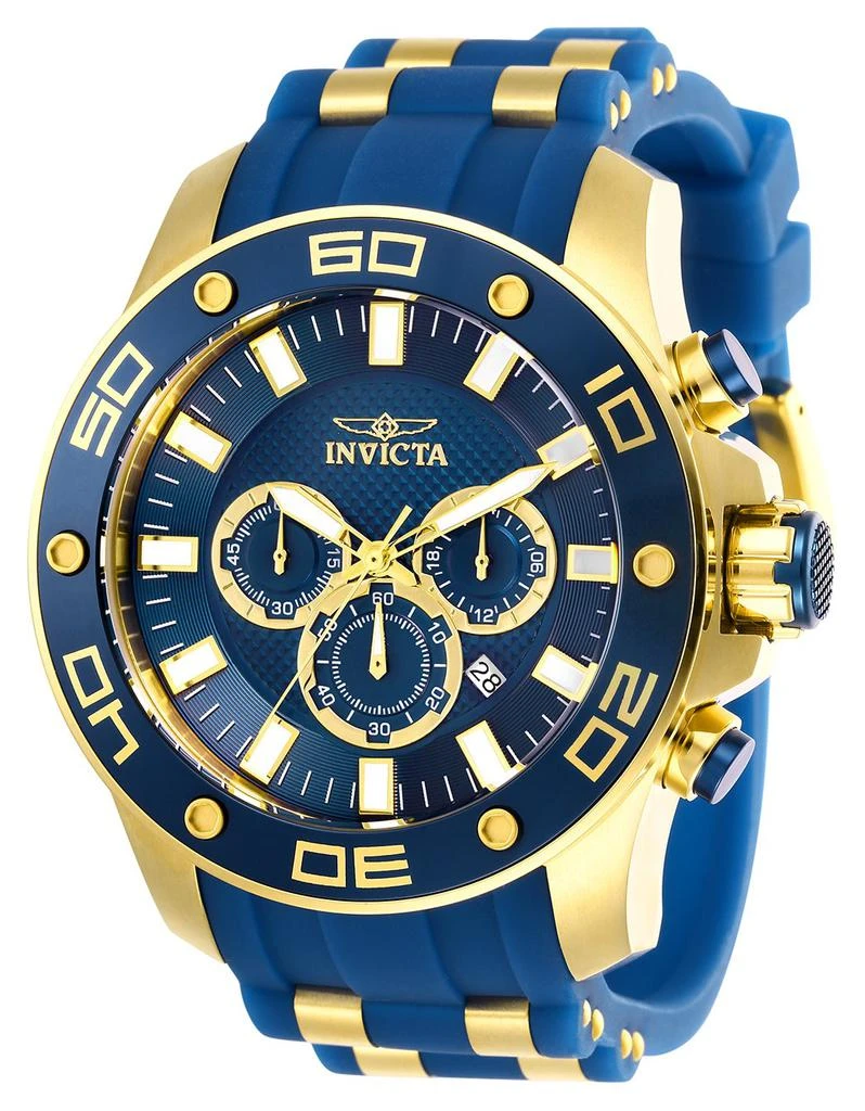 商品Invicta|Invicta Men's Chronograph Watch - Pro Diver Yellow Steel & Silicone Strap | 26087,价格¥680,第1张图片