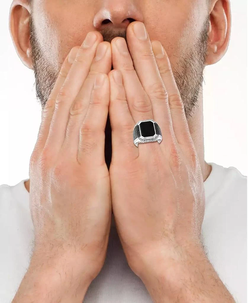 商品Effy|EFFY® Men's Onyx & Black Spinel Statement Ring in Sterling Silver,价格¥2509,第2张图片详细描述