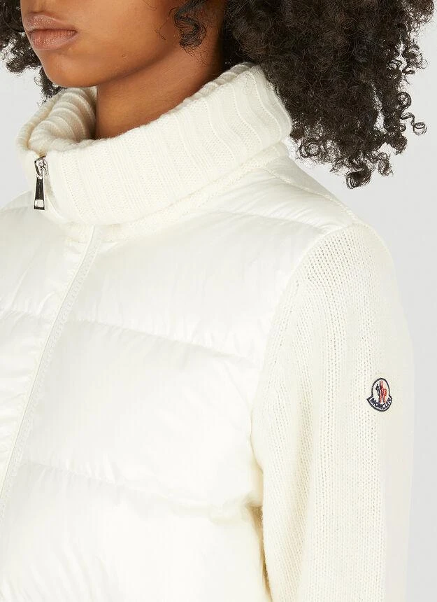 商品Moncler|Quilted Zip Knit Jacket in Cream,价格¥7162,第5张图片详细描述