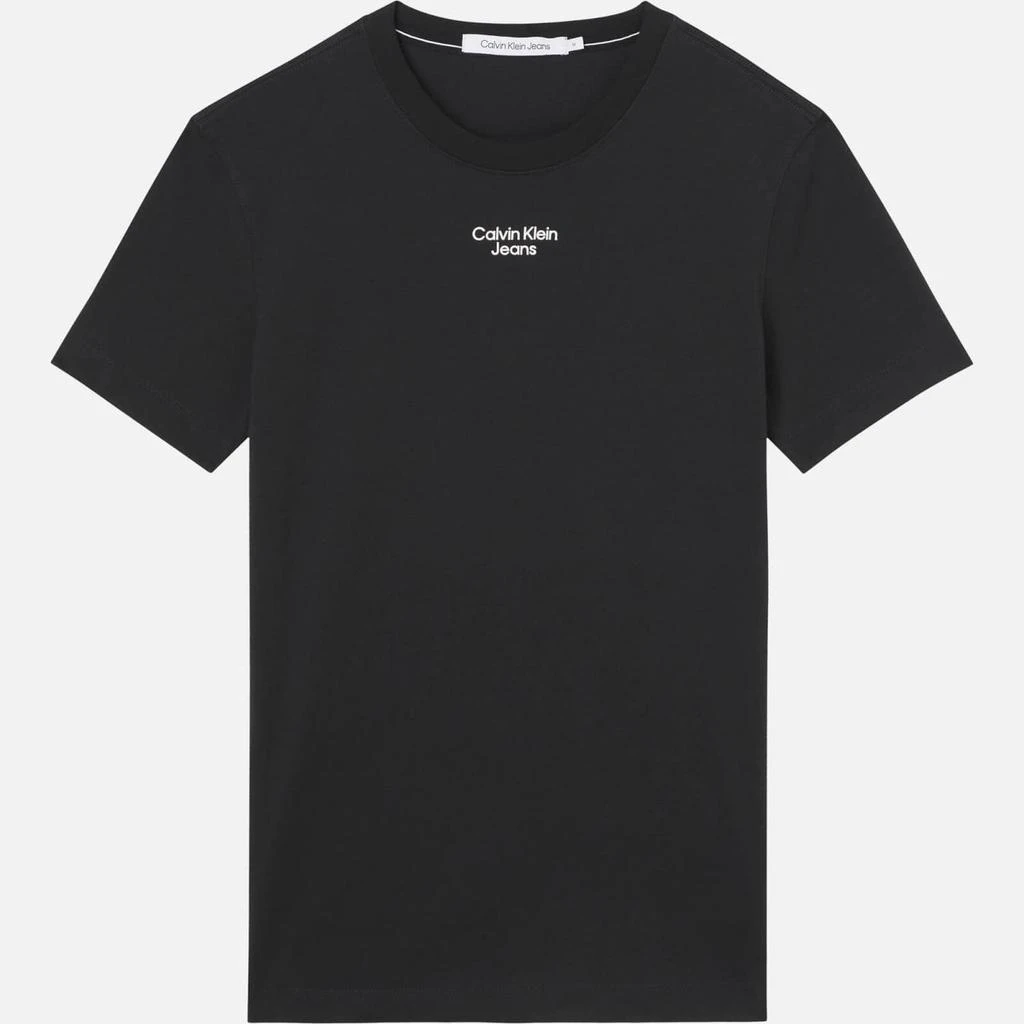 商品Calvin Klein|Calvin Klein Jeans Men's Stacked Logo T-Shirt - Black,价格¥210,第1张图片