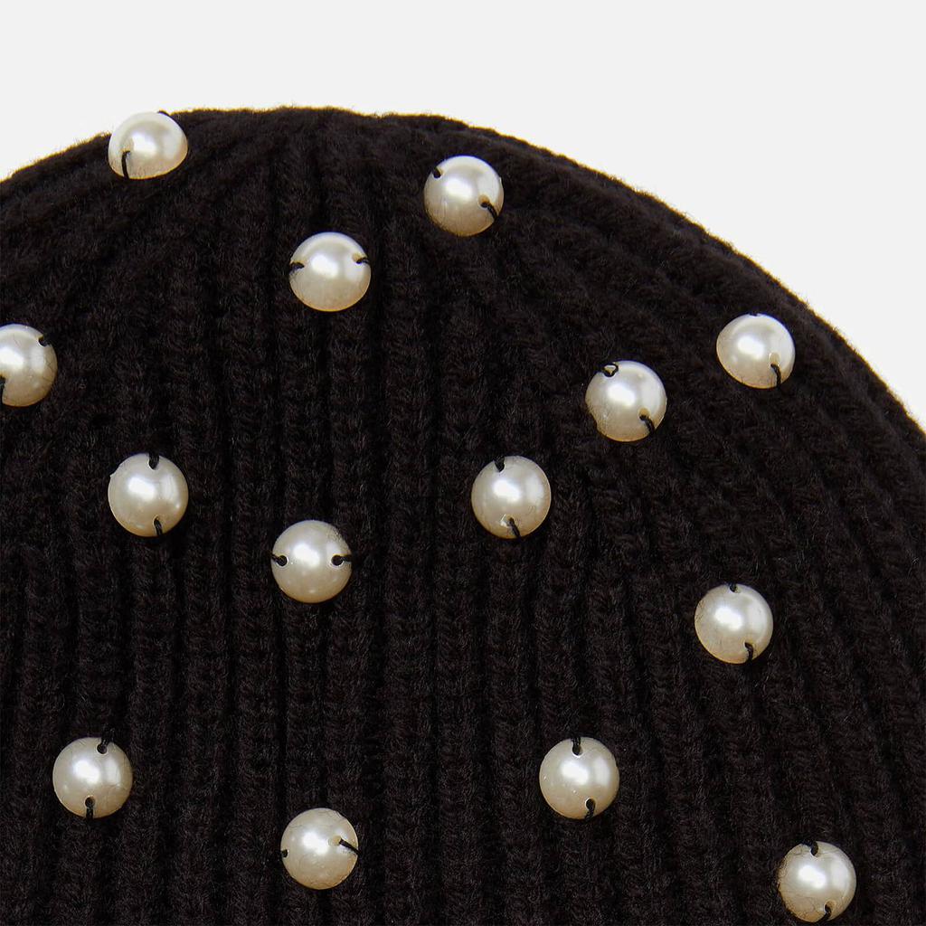 Kate Spade New York Women's Imitation Pearl Beanie - Black商品第3张图片规格展示