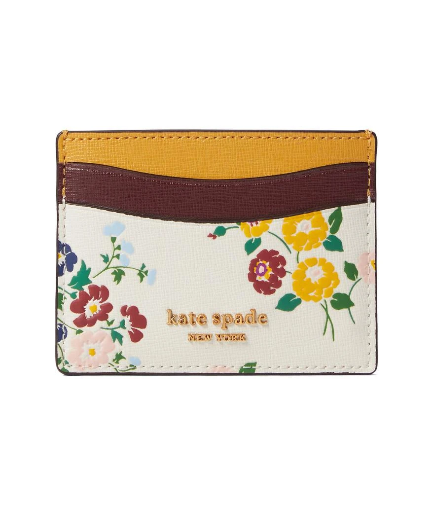 商品Kate Spade|Morgan Bouquet Toss Embossed Saffiano Leather Card Holder,价格¥409,第1张图片