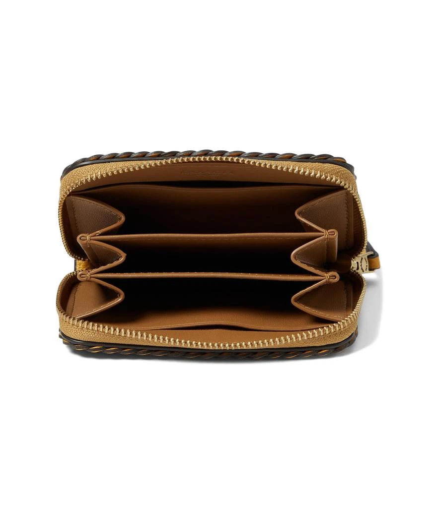 商品Coach|Braided Leather Trim Small Zip Around Card Case,价格¥471,第3张图片详细描述