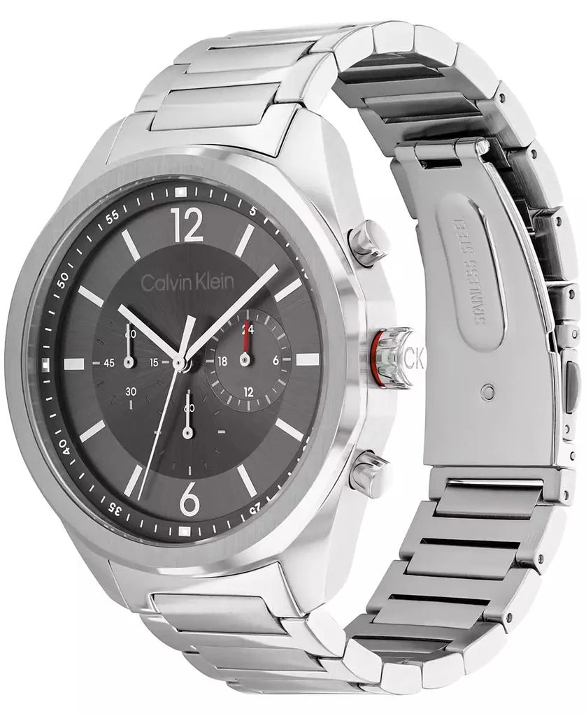 商品Calvin Klein|Men's Multifunction Silver-Tone Stainless Steel Bracelet Watch 45mm,价格¥924,第2张图片详细描述