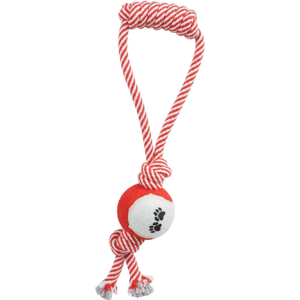 商品Pet Life|Pet Life  'Pull Away' All Natural Jute Rope and Tennis Ball Dog Toy,价格¥93,第1张图片