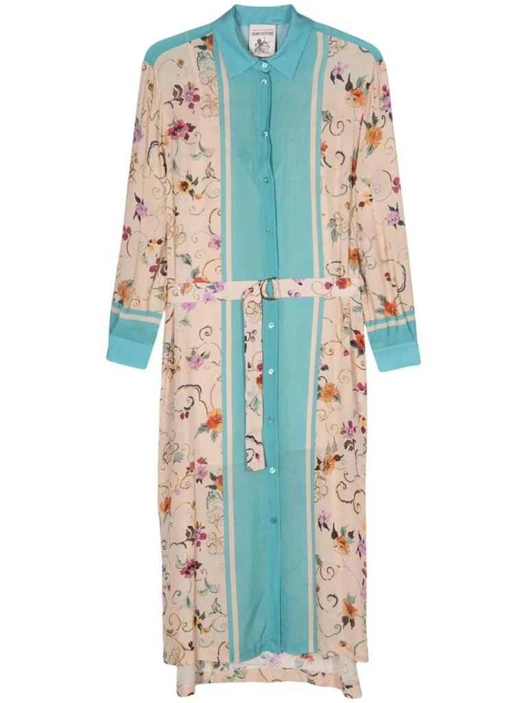 商品SEMICOUTURE|SEMICOUTURE - Phipa Flower Print Shirt Dress,价格¥3087,第1张图片