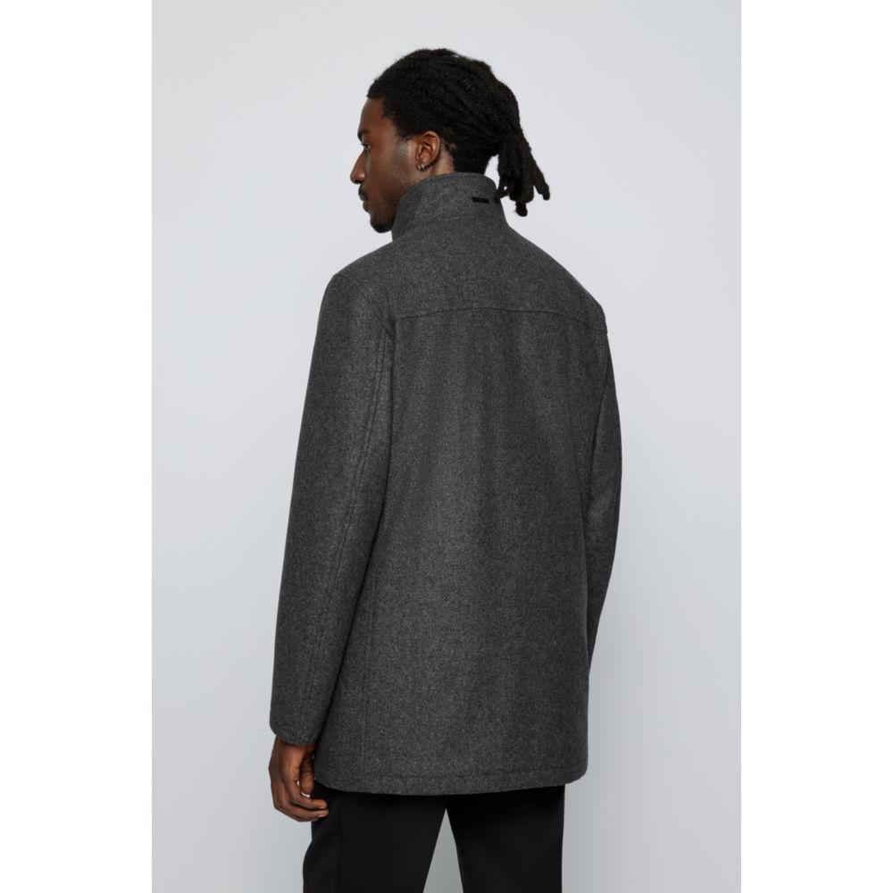 商品Hugo Boss|HUGO BOSS - Regular Fit Car Coat In A Wool Blend,价格¥2356,第6张图片详细描述