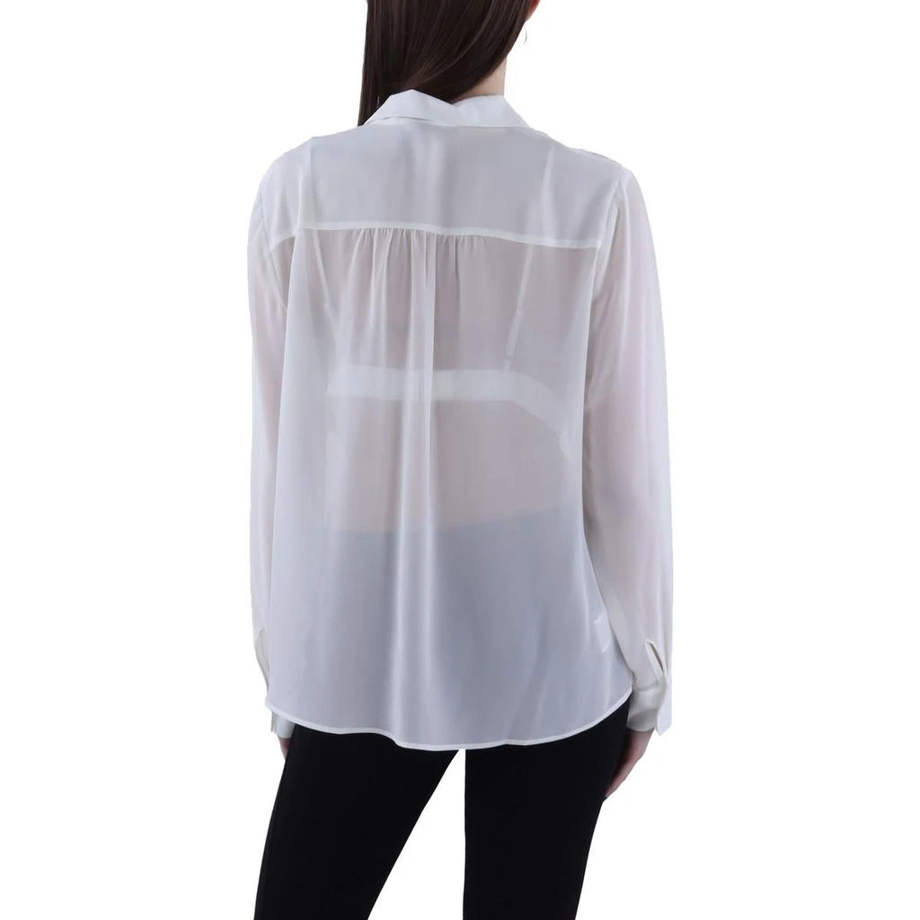 BCBGMAXAZRIA Womens Sheer Chiffon Button-Down Top 商品