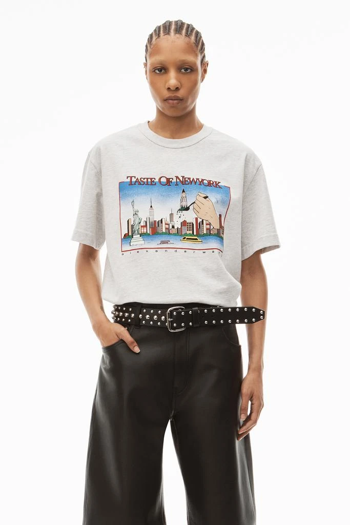 商品Alexander Wang|Ny Skyline Graphic Tee In Compact Jersey,价格¥1288,第2张图片详细描述