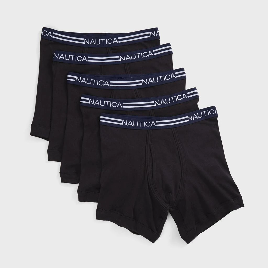 商品Nautica|Nautica Mens Logo And Striped Waist Boxer Briefs, 5-Pack,价格¥187,第3张图片详细描述